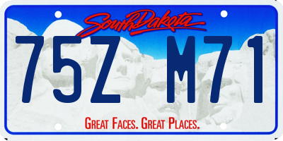 SD license plate 75ZM71