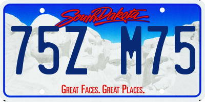 SD license plate 75ZM75