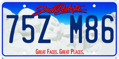 SD license plate 75ZM86