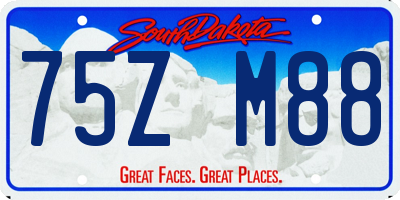 SD license plate 75ZM88