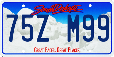 SD license plate 75ZM99