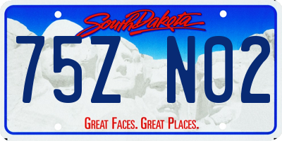 SD license plate 75ZN02