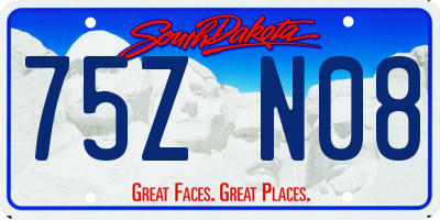 SD license plate 75ZN08