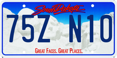 SD license plate 75ZN10