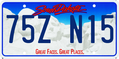 SD license plate 75ZN15