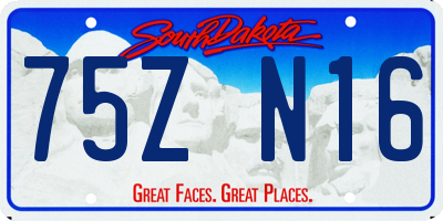 SD license plate 75ZN16