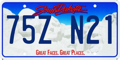 SD license plate 75ZN21