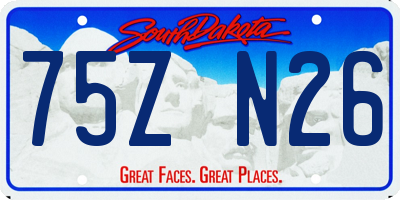 SD license plate 75ZN26