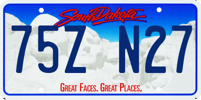 SD license plate 75ZN27