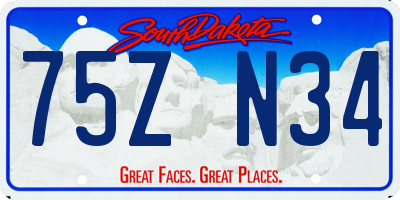 SD license plate 75ZN34