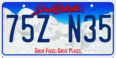 SD license plate 75ZN35