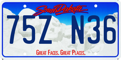SD license plate 75ZN36