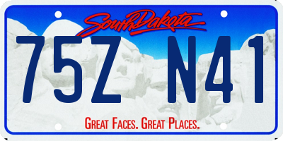 SD license plate 75ZN41