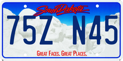 SD license plate 75ZN45