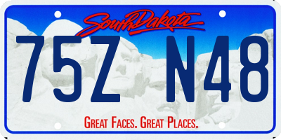 SD license plate 75ZN48