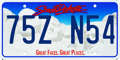 SD license plate 75ZN54