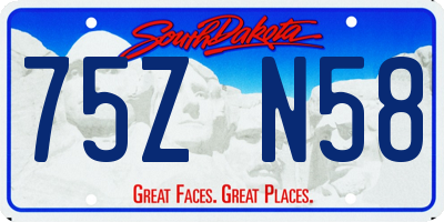 SD license plate 75ZN58