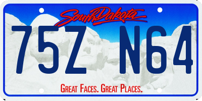 SD license plate 75ZN64