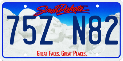 SD license plate 75ZN82
