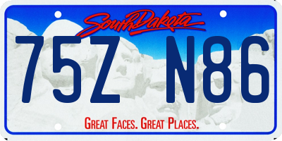 SD license plate 75ZN86