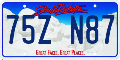 SD license plate 75ZN87
