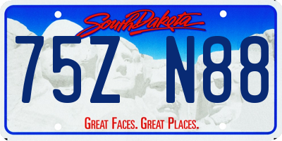 SD license plate 75ZN88