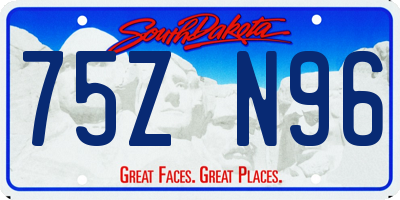 SD license plate 75ZN96