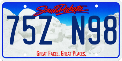SD license plate 75ZN98