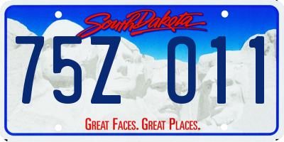 SD license plate 75ZO11