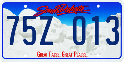 SD license plate 75ZO13