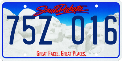 SD license plate 75ZO16