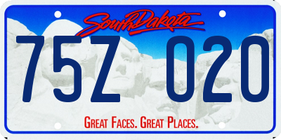 SD license plate 75ZO20