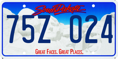 SD license plate 75ZO24