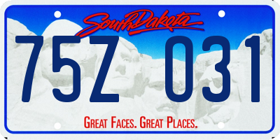 SD license plate 75ZO31