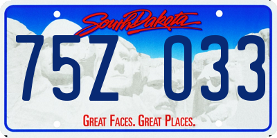 SD license plate 75ZO33