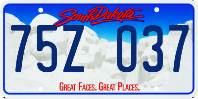 SD license plate 75ZO37