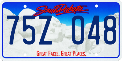 SD license plate 75ZO48