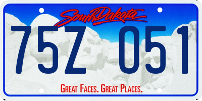 SD license plate 75ZO51