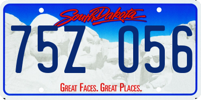 SD license plate 75ZO56