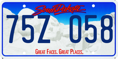 SD license plate 75ZO58