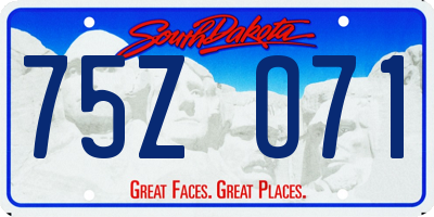 SD license plate 75ZO71