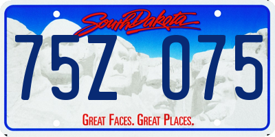 SD license plate 75ZO75