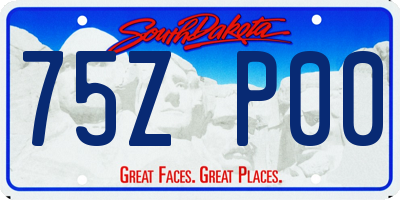 SD license plate 75ZP00
