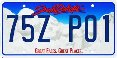 SD license plate 75ZP01