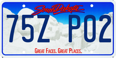 SD license plate 75ZP02