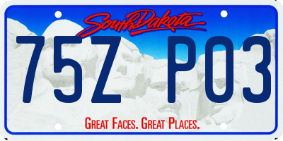 SD license plate 75ZP03