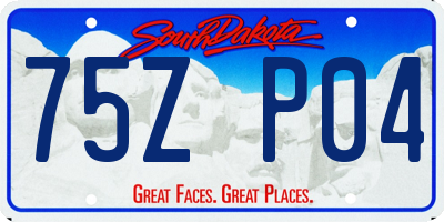 SD license plate 75ZP04