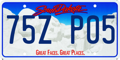 SD license plate 75ZP05