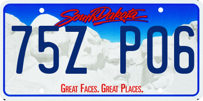 SD license plate 75ZP06