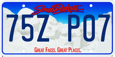 SD license plate 75ZP07